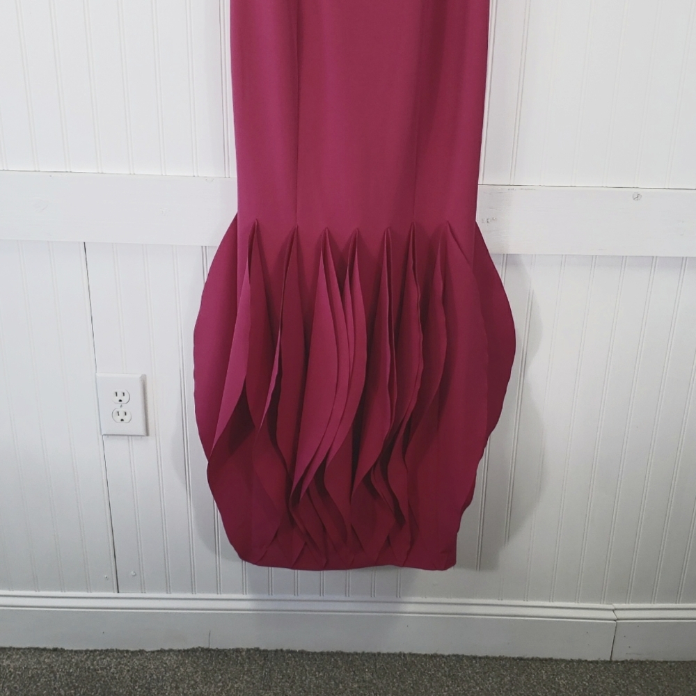 Alexander By Daymor NEW Fuchsia Pink Petal Skirt Maxi Gown Dress Size 6 M1279 - Picture 4 of 15